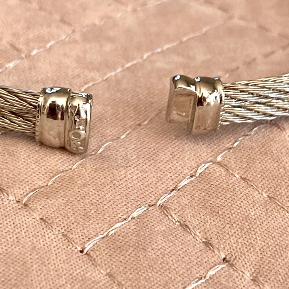 Alor Double cable bracelet w oval diamond station - Picture 5 of 6